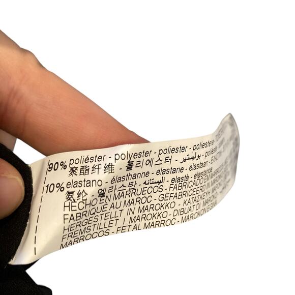 Zara Black Polyester Stretch Cap Sleeve Shift Boxy Mini Dress Size Large LBD - Picture 14 of 16